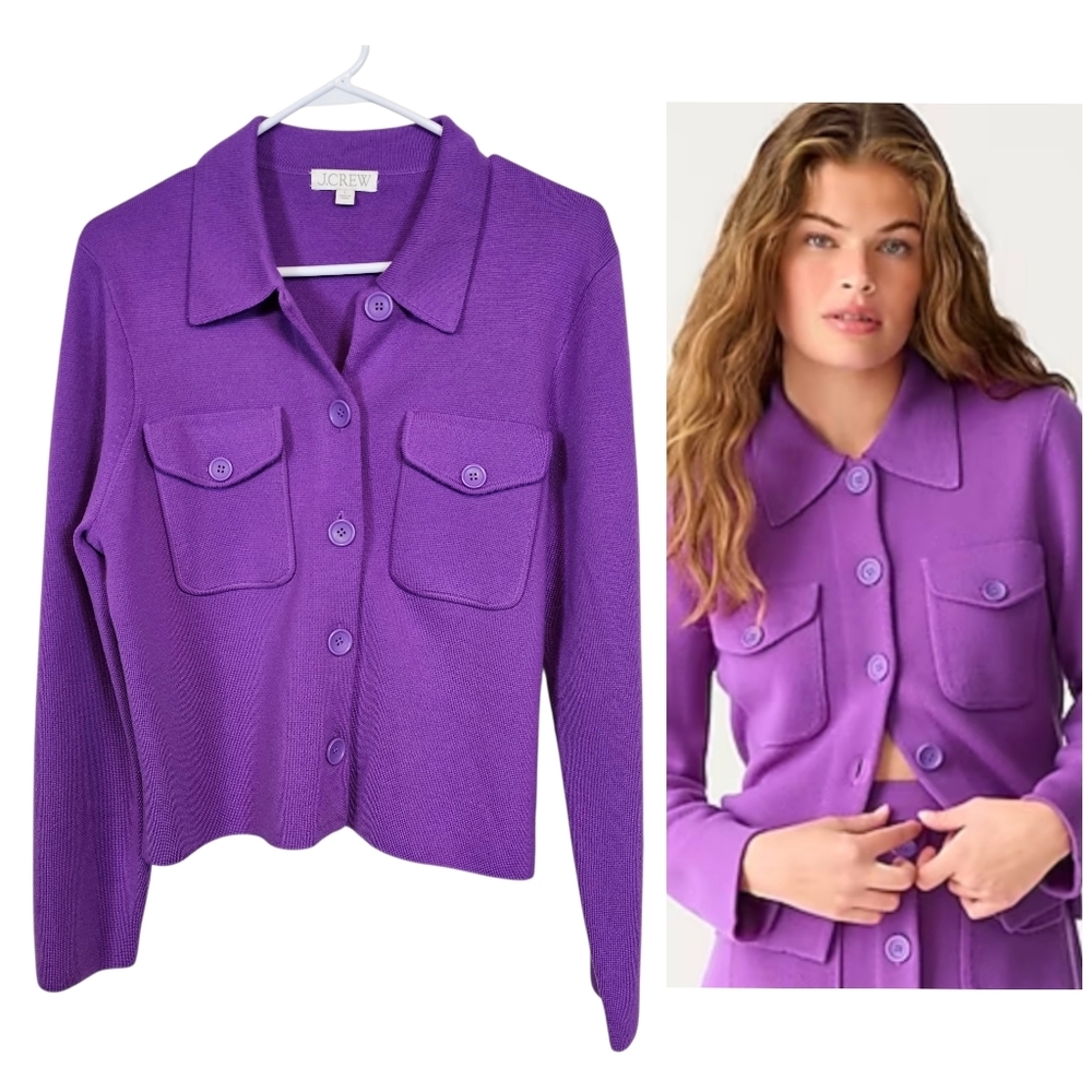 J. Crew Merino Wool Patch Pocket Sweater  Jacket